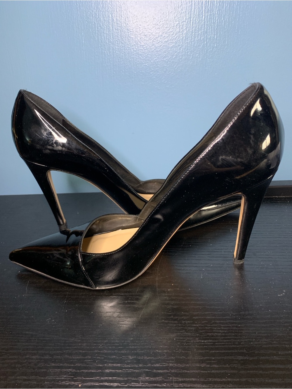 Saks Fifth Avenue Black Patent Pointed-Toe Stiletto Pumps